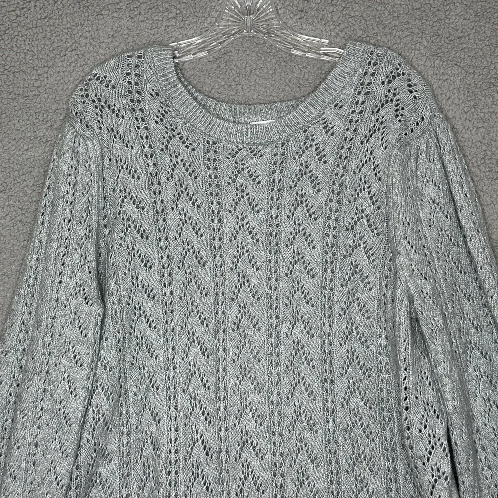 Liz Claiborne Cable Knit Sweater Womens Sz XL Y2K Cable Knit Boho Cozy Y2K - Picture 3 of 9